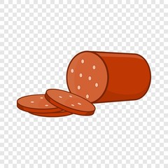 Salami icon in cartoon style isolated on background for any web design 