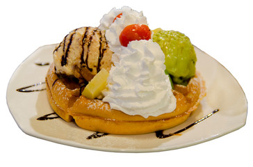 ice cream waffle