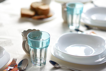 Table prepared for lunch