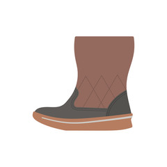 Woman fluffy boot icon