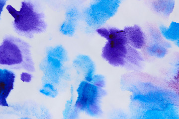 Blurred Blue Watercolor Stains Background. Blue Watercolor Background Texture With A Lot Of Copy...