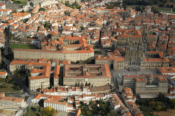 Fototapeta na wymiar aerial image of Santiago de Compostela, Galicia, Spain