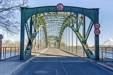 Arch bridge Eiswerderbruecke over the river Havel in Berlin, Germany