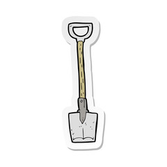 sticker of a cartoon shovel
