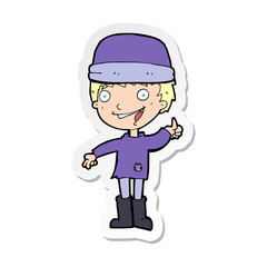 sticker of a cartoon man in hat