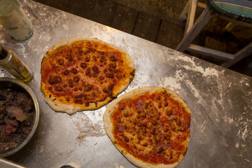 Pizzas ready to serve