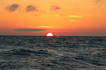 half setting sun in Florida
