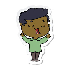 sticker of a cartoon man talking