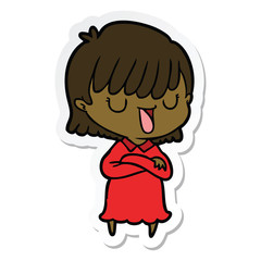 sticker of a cartoon woman