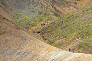Wanderer in der Landmannalaugar, Island