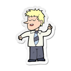 sticker of a cartoon man with good idea
