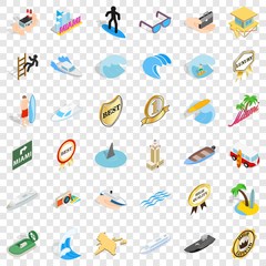 Boat icons set. Isometric style of 36 boat vector icons for web for any design