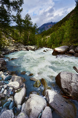 The river flowing from a glacier.