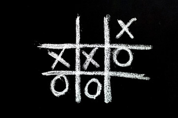 tick-tack-toe on chalkboard