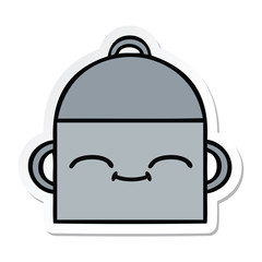 sticker of a cute cartoon cooking pot