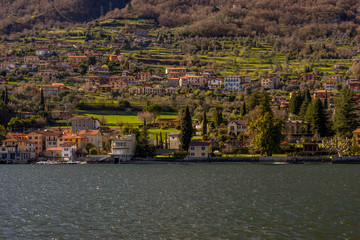 Obraz premium Italy, Lecco, cityscape overlooking lake como