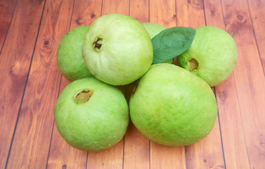  guava - fresh guava fruit with a wooden background