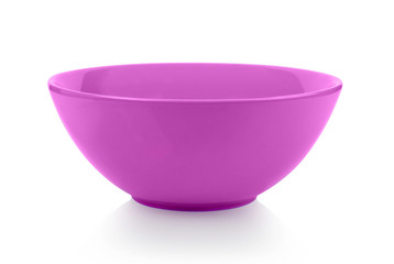 Pink empty bowl isolated on white background