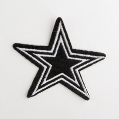 Black star fabric patch