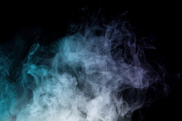 Colorful smoke on black background