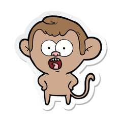 Fototapeta premium sticker of a cartoon shocked monkey