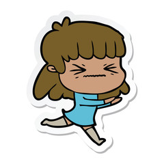 sticker of a cartoon woman