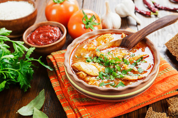 Traditional Georgian soup kharcho