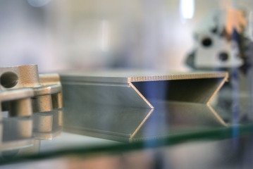 Selective Laser Melting. Object printed on metal 3d printer close-up.