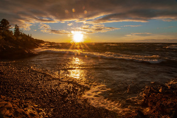 528-63 Keweenaw County Sunset Shore