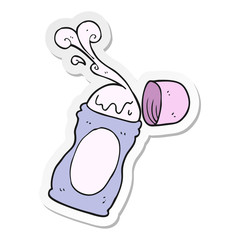 sticker of a cartoon roll on deodorant