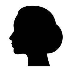 woman head silhouette on a white background