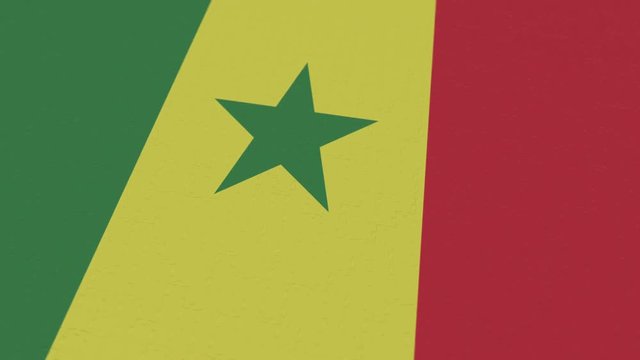 Flag of Senegal being made with jigsaw puzzle pieces. Senegalese problem solution conceptual 3D animation