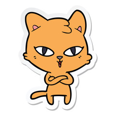sticker of a cartoon cat