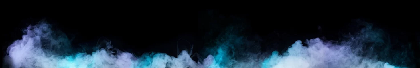 Crédence de cuisine en verre imprimé Fumée Formes de fumée colorées sur fond noir