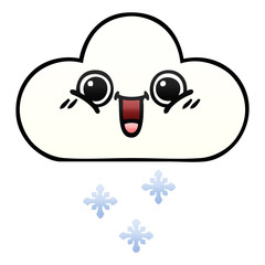 gradient shaded cartoon snow cloud