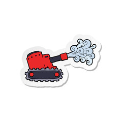 sticker of a cartooon army tank
