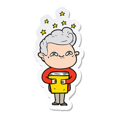 sticker of a cartoon excited man