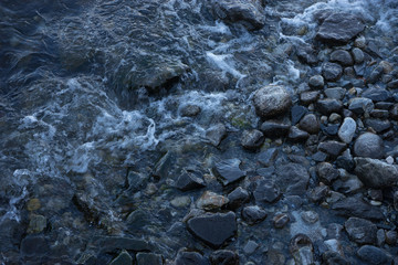 Italy, Menaggio, Lake Como, a pile of rocks