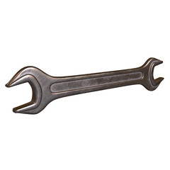 Wrench. Spanner repair tool. Mechanic or engineer instruments. Support service 3d render illustration isolated on white background.