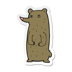 sticker of a funny cartoon bear