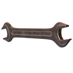 Wrench. Spanner repair tool. Mechanic or engineer instruments. Support service 3d render illustration isolated on white background.