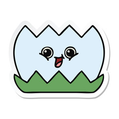 sticker of a cute cartoon water lilly