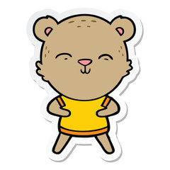 sticker of a happy cartoon bear
