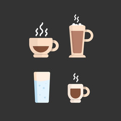 Coffee cups vector illustration isolated on background