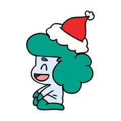 christmas cartoon of kawaii ghost