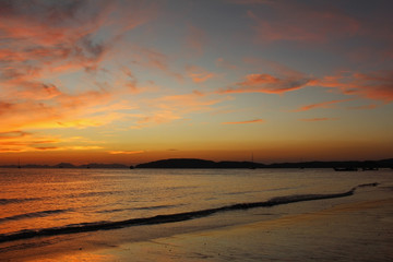 Beautiful view of the Andaman Sea at sunset. Thailand.