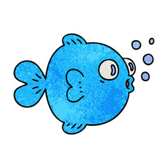 quirky hand drawn cartoon fish