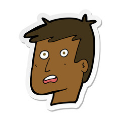 sticker of a cartoon unhappy face