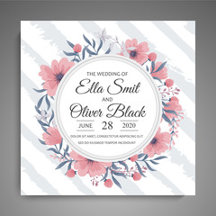 Wedding invitation. Beautiful flowers. Greeting card. Frame.