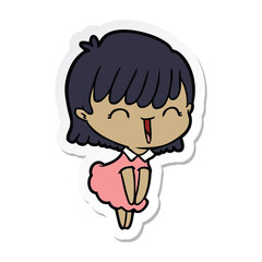 sticker of a cartoon woman